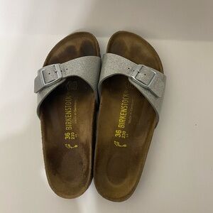 Birkenstock Madrid Metallic Silver Sandals size 5